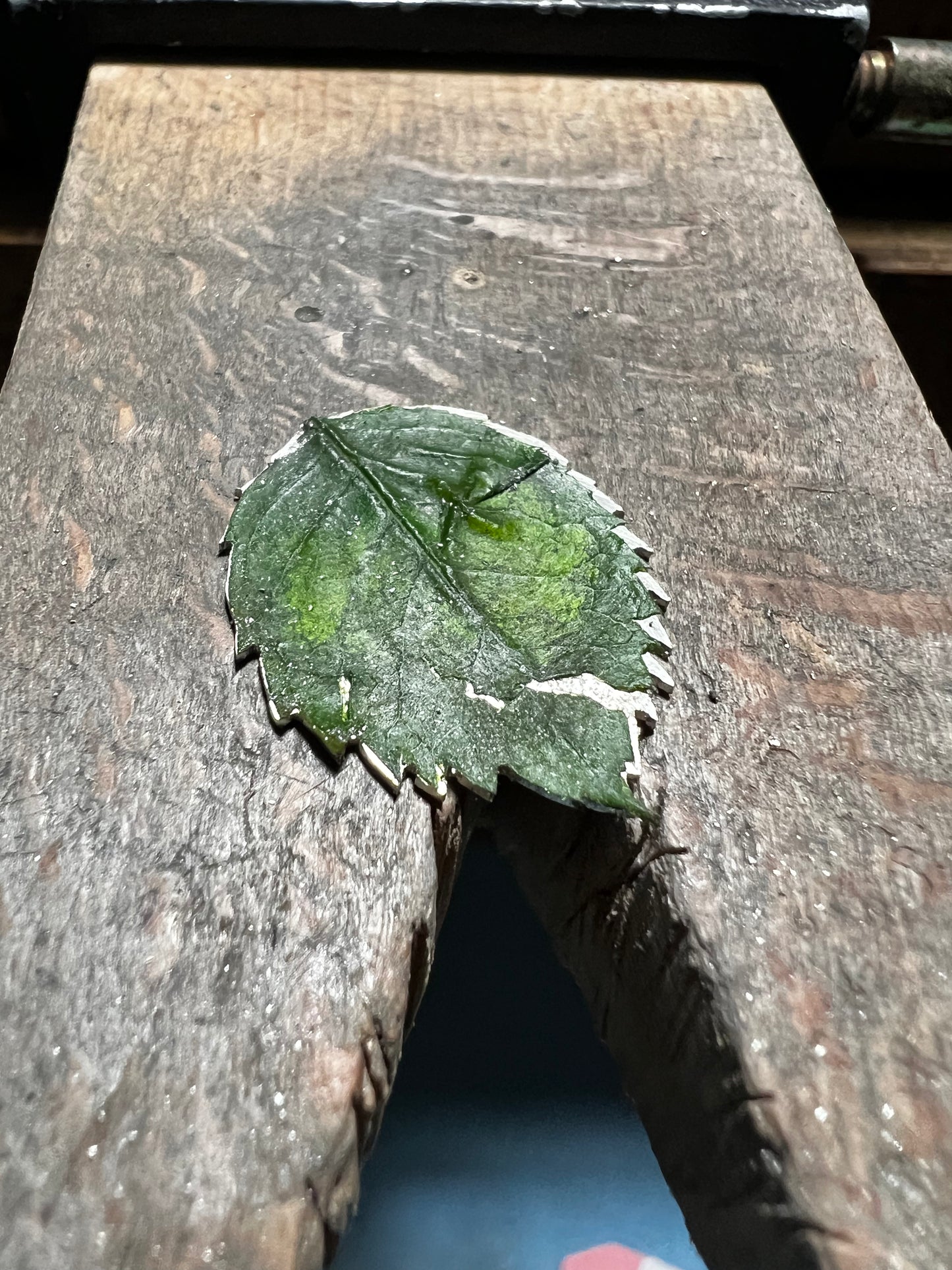 Wild Rose, "Bud Leaf", handmade in sterling silver with chain