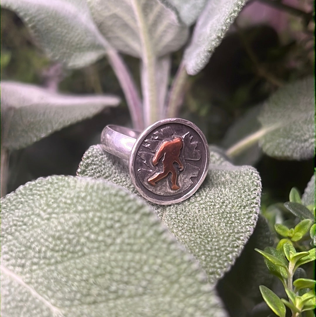 Sasquatch Ring, Copper and Argentium Silver