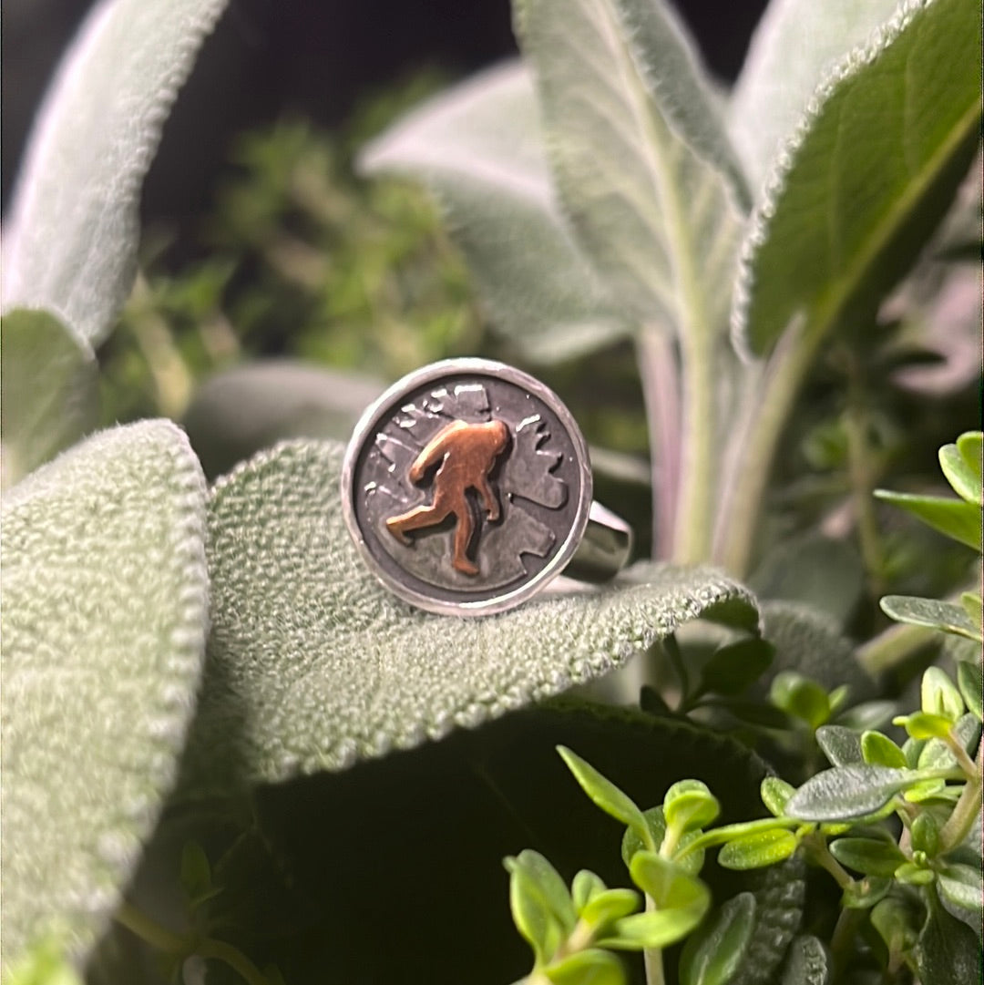 Sasquatch Ring, Copper and Argentium Silver