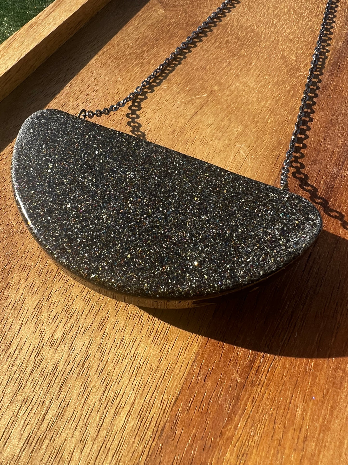 Galaxy Gen-I gemstone resin art necklace