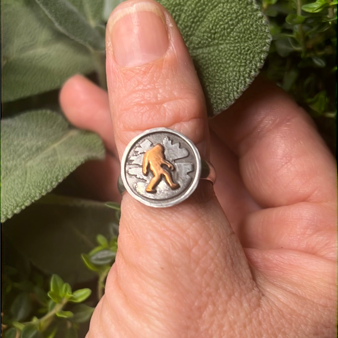 Sasquatch Ring, Copper and Argentium Silver