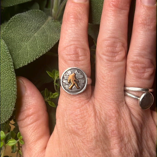 Sasquatch Ring, Copper and Argentium Silver