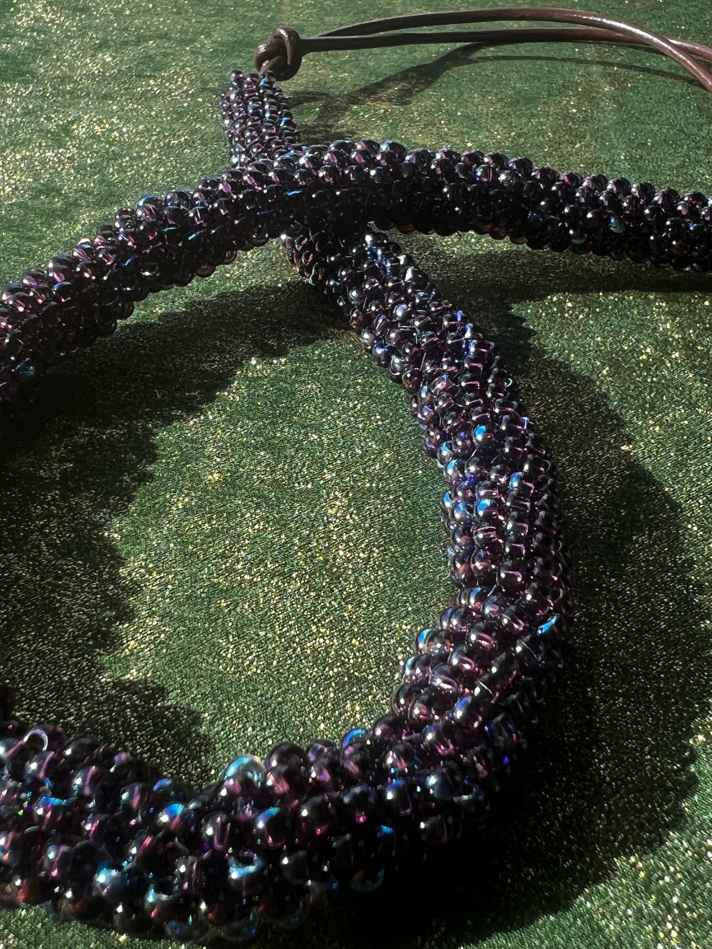 Hand beaded, minimalist, adventure ready necklace.