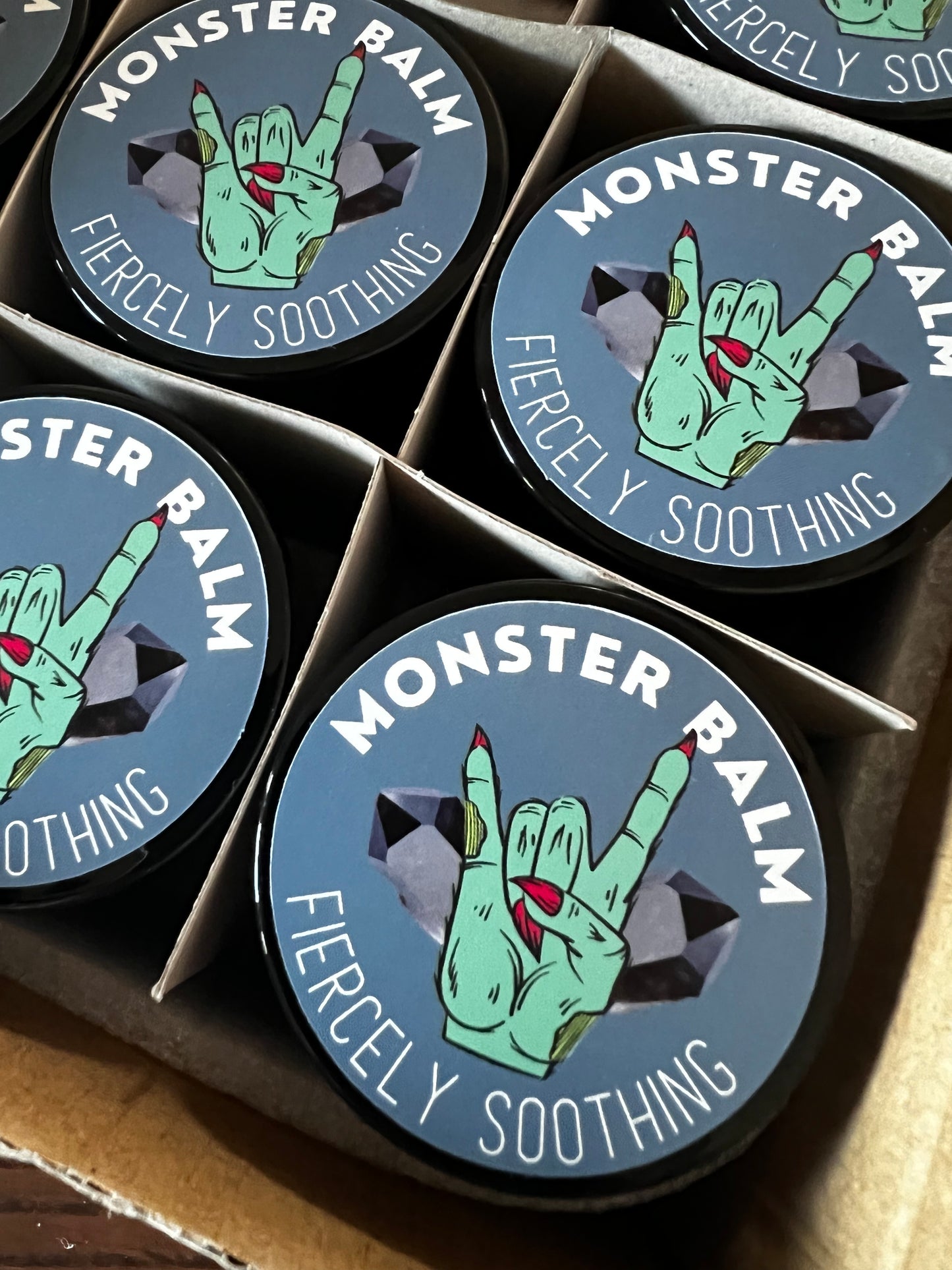 Monster Balm, a balm for working hands.