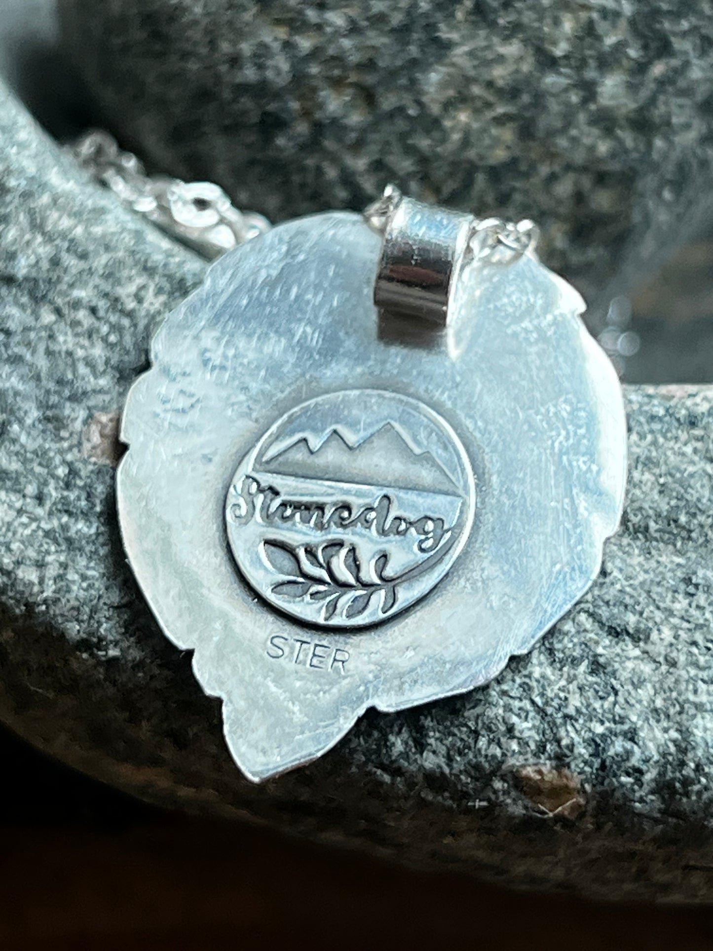 Wild Roses, "Bud Leaf", handmade in sterling silver with chain