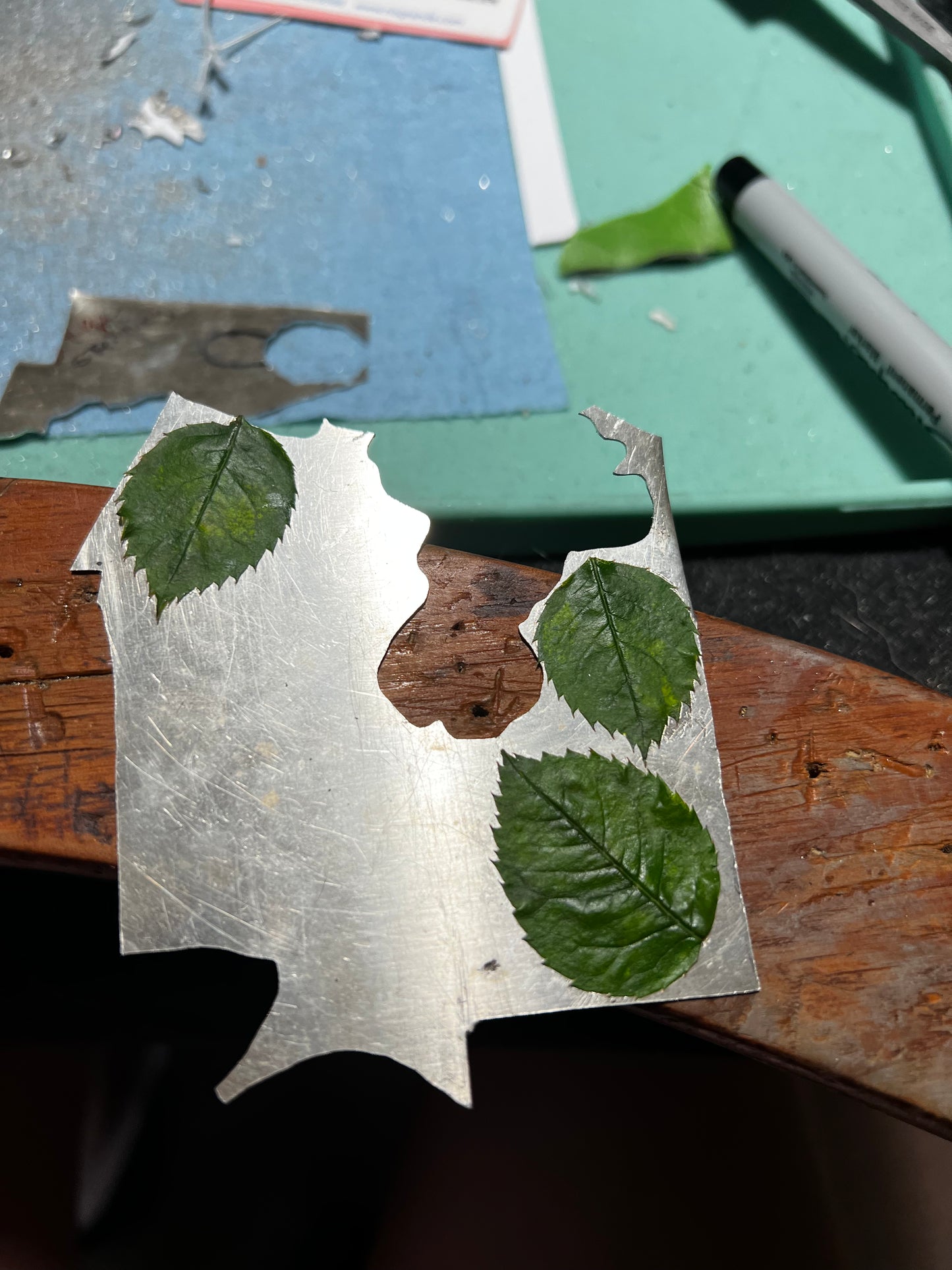 Wild Roses, "Bud Leaf", handmade in sterling silver with chain